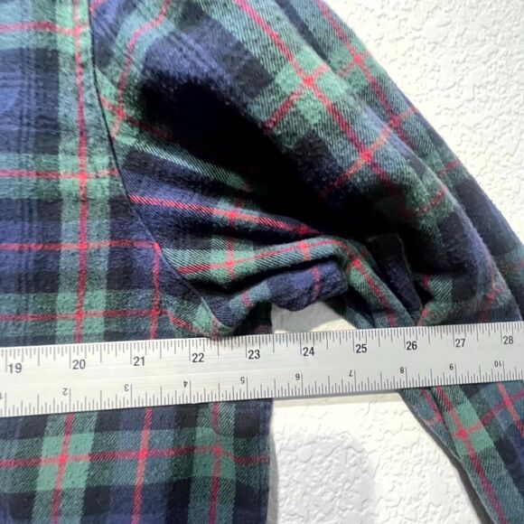 William Murray Golf Flannel Shirt Mens L Multicolor Plaid Cotton Stretch Pleated - Picture 15 of 16